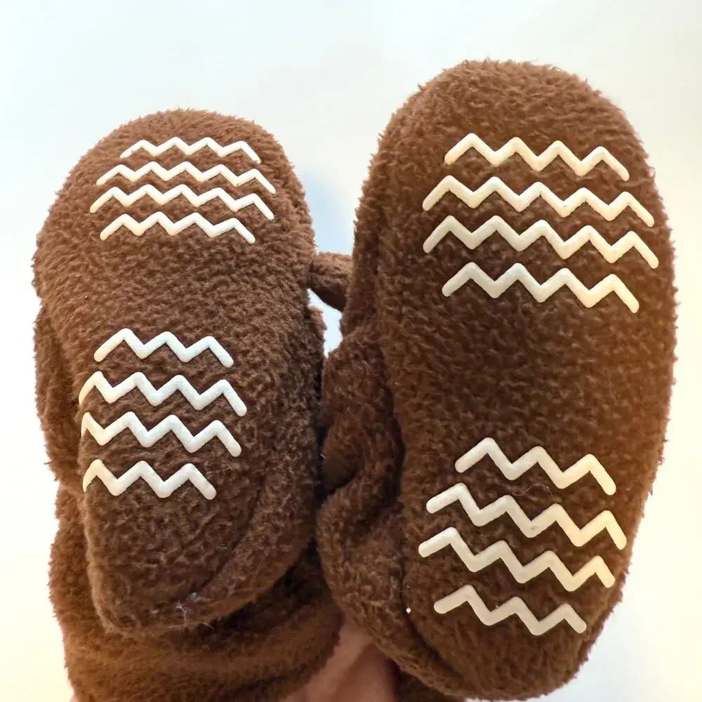 HB Baby Boy Bear Navy Blue Fleece Bootie Shoe Set Size 6-12 Months